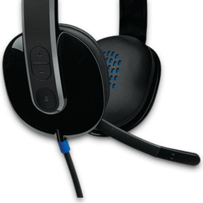 Logitech H540 USB Headset, With Noise-Cancelling Mic, Wired Connectivity, 18 Hours Battery Life, High Definition Sound Quality, On Ear Controls - Black