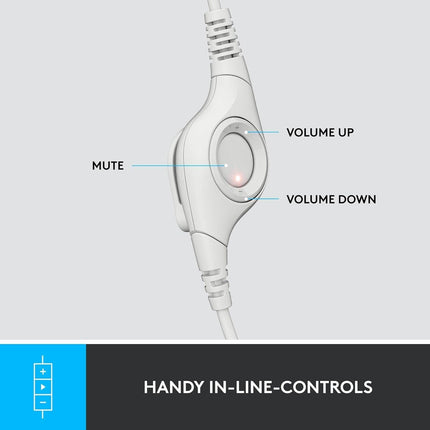Logitech H390 USB Headset with Noise-Cancelling Mic - White