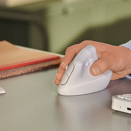 Logitech Lift Bluetooth Vertical Ergonomic Wireless Mouse - Off White
