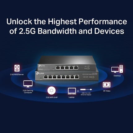 TP-Link 5-Port 2.5G Desktop Switch, Five 2.5 Gbps Ports, Super-Fast Connections, Plug and Play