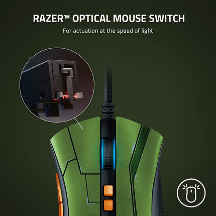 Razer DeathAdder V2 wired Gaming Mouse with Best-in-class Ergonomics - Halo Infinite