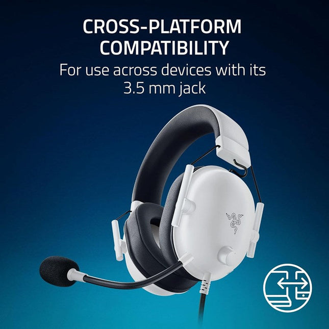 Razer BlackShark V2 X Gaming Headset For PC, PS4 & Xbox - White