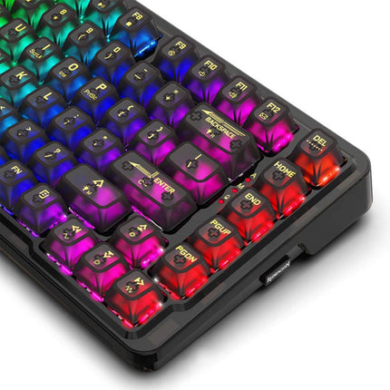 Redragon K649 ELF PRO 78% Wireless Gasket RGB Transparent Mechanical Gaming Keyboard, 3-Modes Connectivity - Black