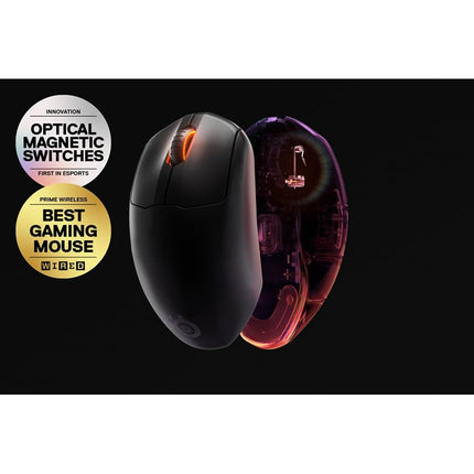 SteelSeries Prime Wireless Optical Magnetic Swtch Gaming Mouse - Black
