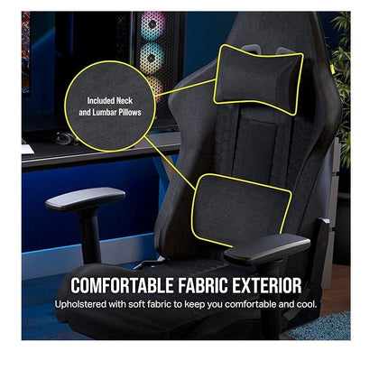 Corsair TC100 RELAXED Fabric Gaming Chair - Black/Grey