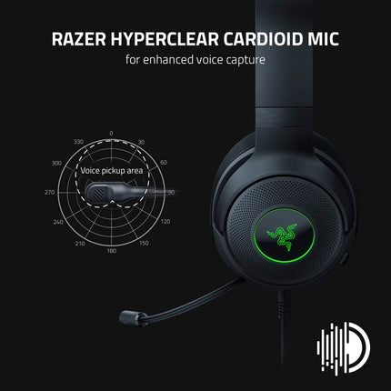 Razer Kraken V3 X USB Wired RGB Gaming Headset - Black