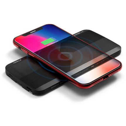 iWalk Scorpion Air 8000mAh Portable Power Bank With Wireless Charging & In-Built Cables - Black