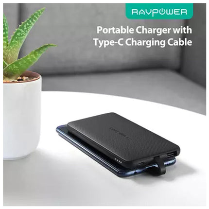 RAVPower RP-PB160 5000mAh Type-C Cable Power Bank - Black