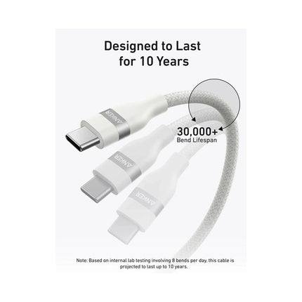 Anker USB-C to USB-C Cable 240 W (Upcycled-Braided) - White