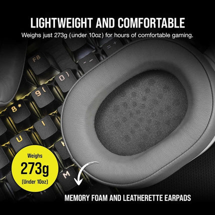 Corsair HS55 SURROUND Wired Gaming Headset for PC, PS5, Xbox & Mobile - White