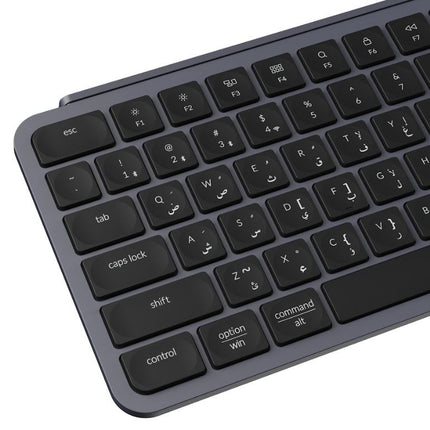 Keychron B6 Pro Full-Size Ultra-Slim Wireless ZMK Custom Keyboard for Windows & Mac, English/Arabic - Space Grey