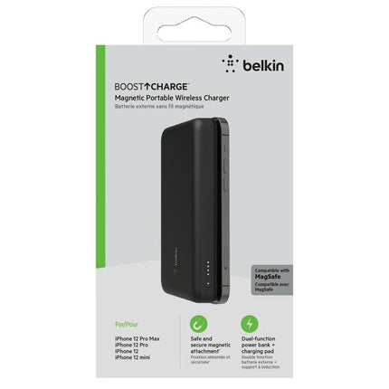 Belkin Magnetic MagSafe Wireless Power Bank 10K 10000mAh  & 18W PD - 10W - Black