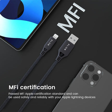 ZLOS USB-A to Lightning MFI Cable, 1.2 M (5 Years Warranty)