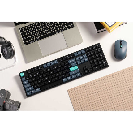 Keychron B36 Keyboard and BM25 Mouse Wireless Combo, 100%, Black/Green - Arabic Layout