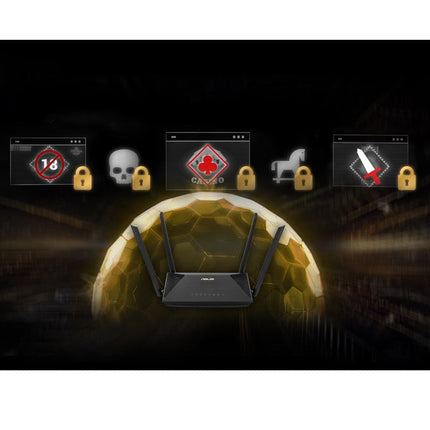 Asus AX1800 Dual Band Wi-Fi 6 (802.11ax) Router Supporting MU-MIMO and OFDMA Technology, with AiProtection Classic Network Security Powered by Trend Micro, Compatible with Asus AiMesh Wi-Fi System
