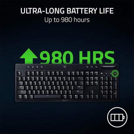 Razer BlackWidow V4 Low Profile HyperSpeed Wireless Mechanical Gaming Keyboard (Green Switch)
