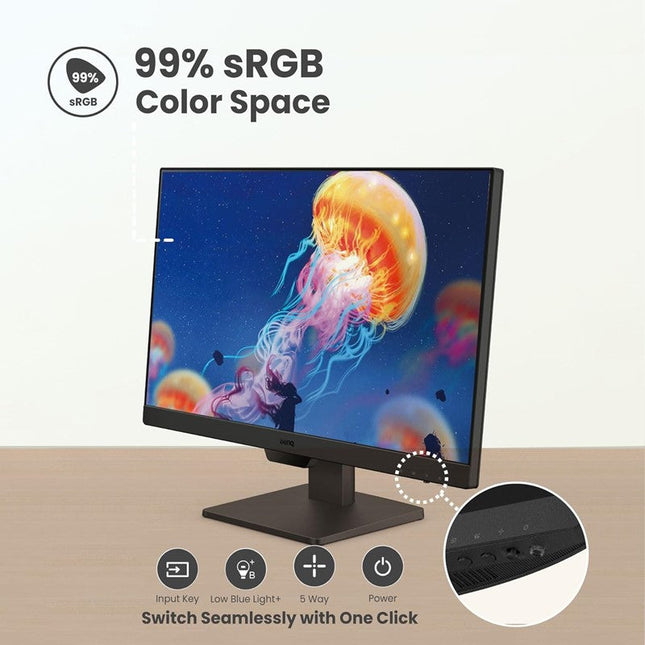 BenQ GW2490, 24" FHD 100Hz, 5ms IPS Monitor - Black