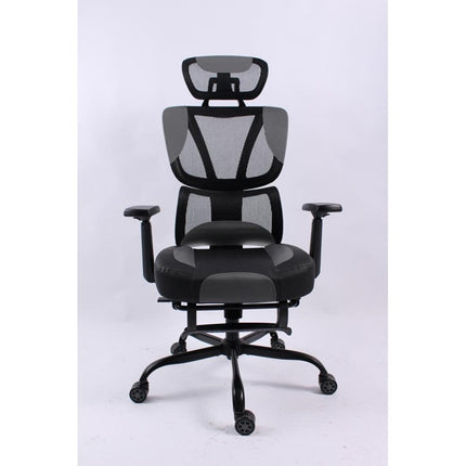 Black Bull Mesh Office and Gaming Chair with Footrest  - Black