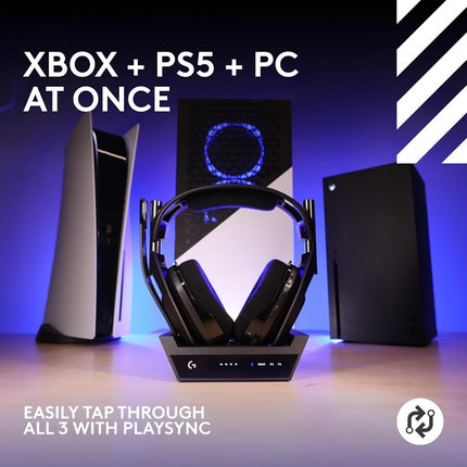Logitech Astro A50 X LIGHTSPEED Wireless Gaming Headset + Base Station, PRO-G GRAPHENE, PLAYSYNC Across Xbox Series X|S + PS5 + PC/mac, Bluetooth, HDMI 2.1 Passthru - Black