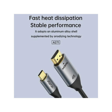 Aspor HDR HDMI to Type-C Cable (2 M)