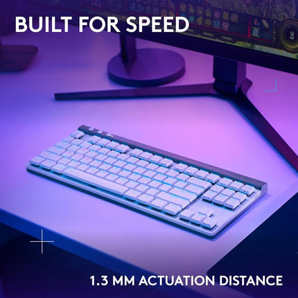 Logitech G515 LIGHTSPEED TKL Wireless Low Profile Mechanical Gaming Keyboard (Tactile Switch) - White (US Layout)