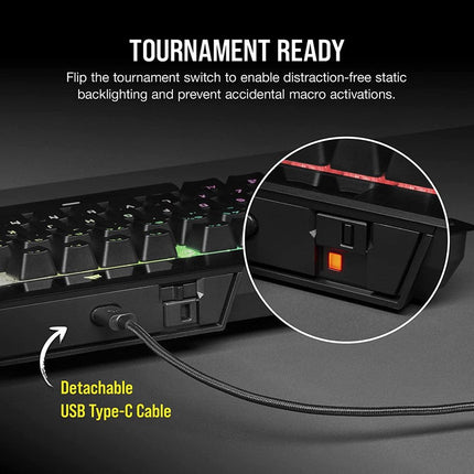 Corsair K70 TKL CHAMPION SERIES Wired RGB Optical-Mechanical Gaming Keyboard - Black
