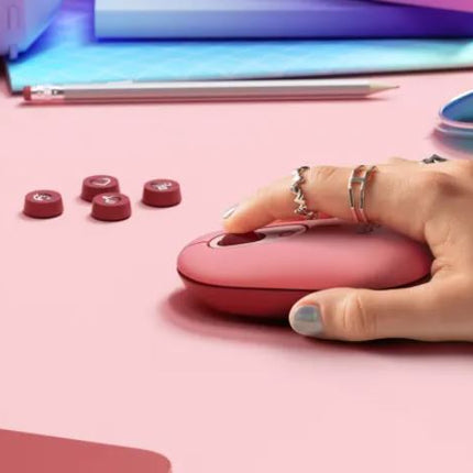 Logitech POP with Emoji Wireless/Bluetooth Mouse - Pink