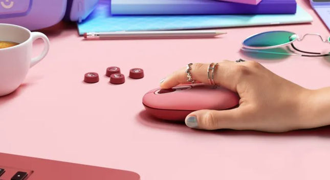 Logitech POP with Emoji Wireless/Bluetooth Mouse - Pink