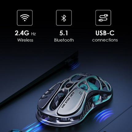 GravaStar Mercury M1 Pro Wireless Gaming Mouse - Gunmetal Grey
