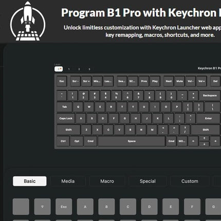 Keychron B1 Pro Ultra-Slim Wireless 75% ZMK Custom Keyboard for Windows & Mac, English/Arabic - Ivory White