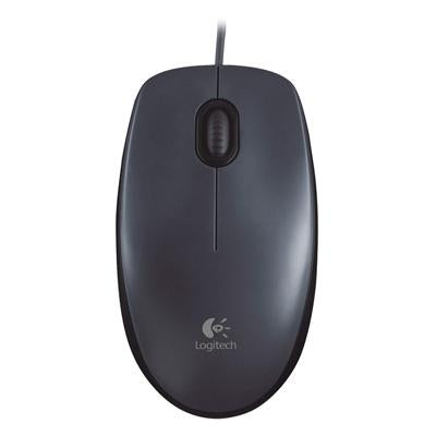 Logitech M90 Wired Mouse, Ambidextrous Design, Optical Tracking, Corded - Black
