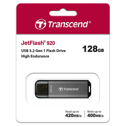 Transcend 128GB JetFlash 920 USB 3.2 Gen 1 Flash Drive up to 420 MB/s Speed for Windows and Mac