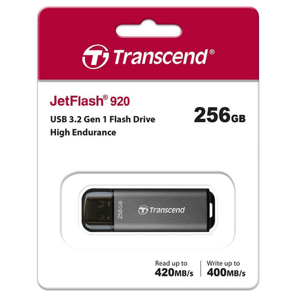 Transcend 256 GB JetFlash 920 USB 3.2 Gen 1 Flash Drive up to 420 MB/s Speed for Windows and Mac