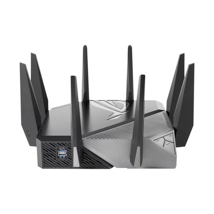 Asus ROG Rapture, Tri-band WiFi 6E (802.11ax), Gaming Router 6GHz Band 2.5G, WAN/LAN Port PS5 Compatible, Triple-level Game Acceleration