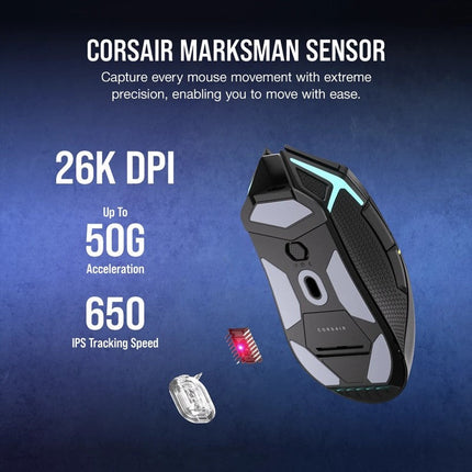 Corsair NIGHTSABRE RGB Wireless Gaming Mouse (AP) - Black
