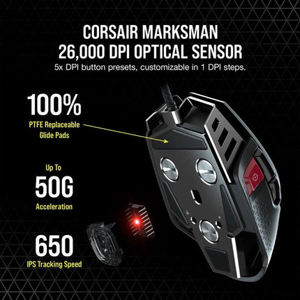 Corsair M65 RGB Wired Ultra Tunable FPS Gaming Mouse - Black
