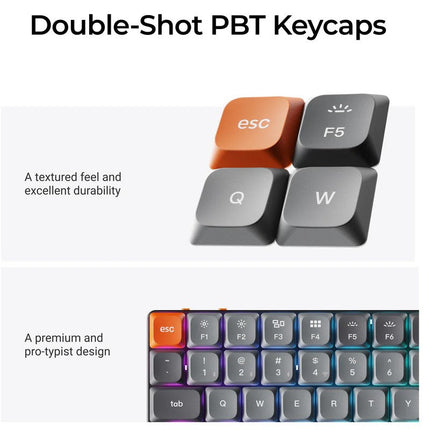 Keychron K3 Max QMK/VIA Wireless Mechanical Keyboard, 75% Layout Programmable, RGB LED, Gateron Red Switch Hot-Swap, Aluminum Frame Bluetooth/USB-C - (Arabic Layout)