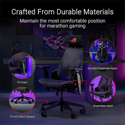 Asus SL400C ROG Destrier Core Ergo Gaming Chair - Black