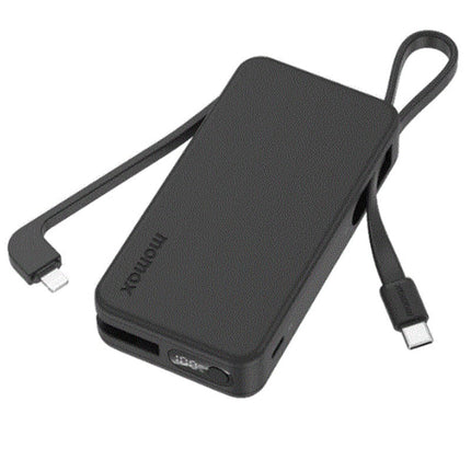 Momax 1-Power Vital+ 10000mAh Battery Pack with Built-in USB-C and Lightning Cable