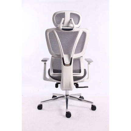Black Bull Mesh Office and Gaming Chair with Footrest  - White / Grey
