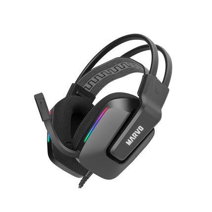 MARVO H8619 BK USB Wired RGB Gaming Headset With Detachable Microphone - Black