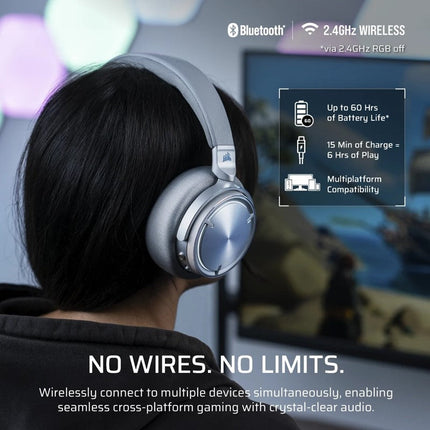CORSAIR VIRTUOSO MAX Wireless Gaming Headset - Silver