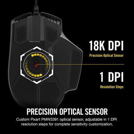 Corsair GLAIVE RGB PRO Wired Gaming Mouse - Aluminum