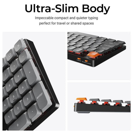 Keychron K5 Max 100% QMK/VIA ultra-slim Wireless Mechanical Keyboard 2.4 GHz, Bluetooth Red Switch - (Arabic Layout)