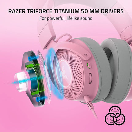Razer Kraken Kitty V2 Pro Wired RGB Headset with Interchangeable Ears