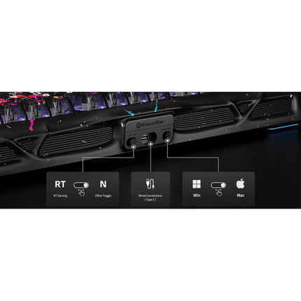 GravaStar Mercury V75 Pro 75% Hall Effect Magnetic Switch Gaming Keyboard - Iron Purple