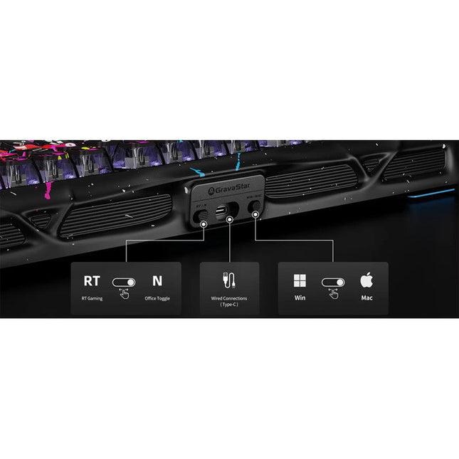 GravaStar Mercury V75 Pro 75% Hall Effect Magnetic Switch Gaming Keyboard - Iron Purple