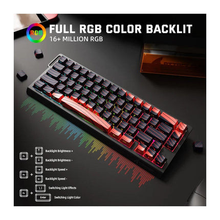ATTACK SHARK X68PRO HE 60% Tri-Mode Wireless 8KHz Keyboard With 0.01mm RT Accuracy, Magnetic Switch - Black/Red