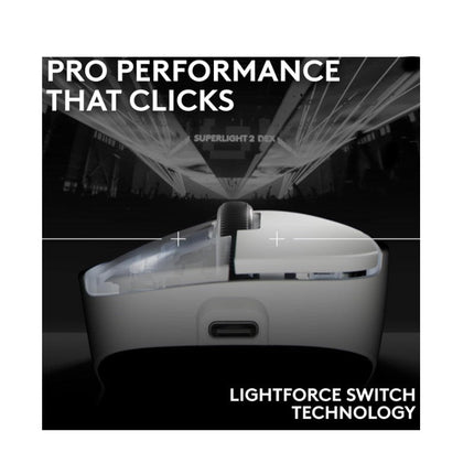 Logitech PRO X SUPERLIGHT 2 DEX LIGHTSPEED Wireless Gaming Mouse - White