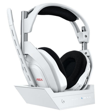 Logitech Astro A50 X LIGHTSPEED Wireless Gaming Headset + Base Station, PRO-G GRAPHENE, PLAYSYNC Across Xbox Series X|S + PS5 + PC/mac, Bluetooth, HDMI 2.1 Passthru - White